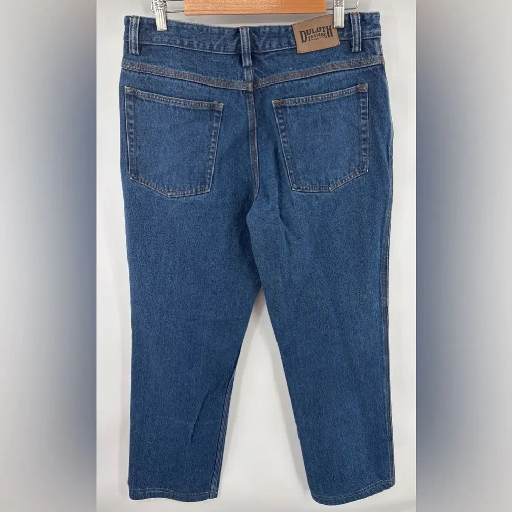 Duluth Trading men’s Duluthflex ballroom relaxed fit medium wash jean 35x34